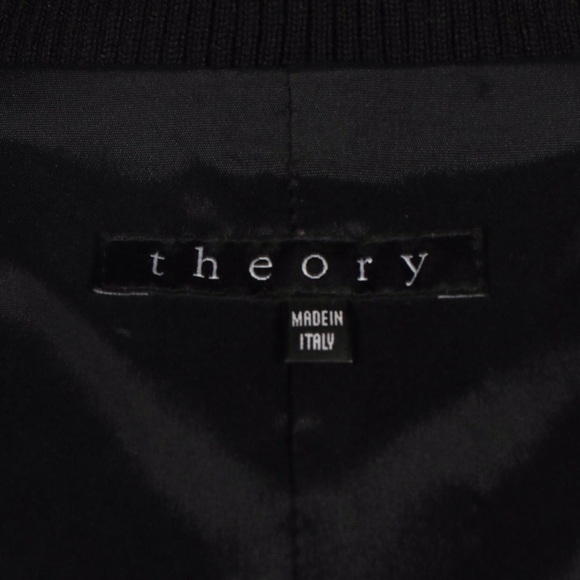 THEORY Italian Leather Bomber Jacket - Picture 10 of 16